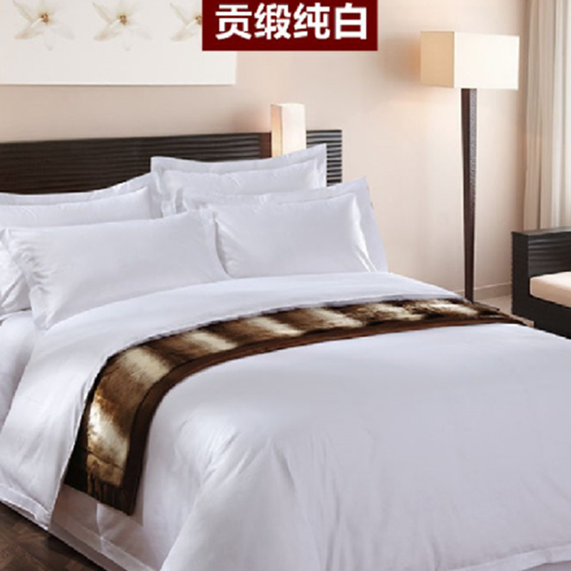 White satin jacquard four piece set